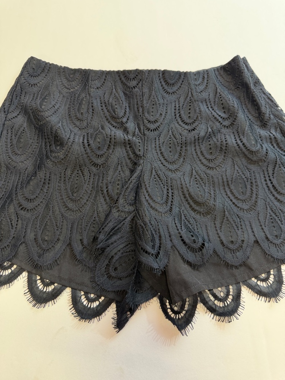 Lilly P Black Lace Overlay Women’s Shorts
